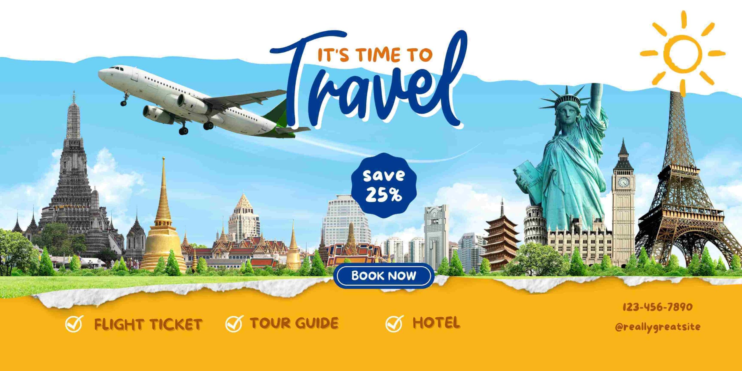 Orange Aesthetic Travel Banner (Landscape)